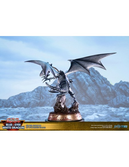 First 4 Figures Blue-Eyes White Dragon 14 inch PVC statue with Egyptian-style decorated base