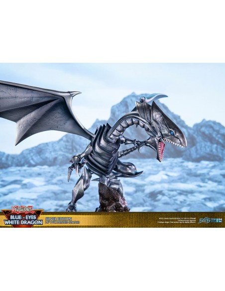Yu-Gi-Oh! Drago Bianco Occhi Blu versione Silver, statua dipinta con licenza ufficiale Konami