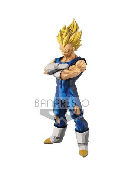 Statue Vegeta Super Saiyan Grandista Manga Dimensions Banpresto con colorazione cel-shaded stile manga Dragon Ball Z