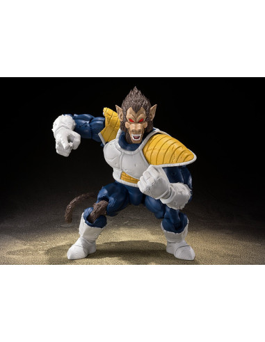Bandai Great Ape Vegeta S.H.Figuarts collectible figure standing over 12 inches with display stand included