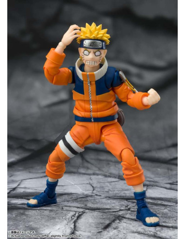 Young Naruto Uzumaki S.H.Figuarts Bandai with accessories for battle scene display