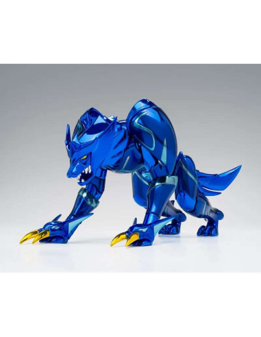 Saint Seiya Myth Cloth EX Alioth Fenrir featuring detailed God Robe and fully poseable Ging wolf