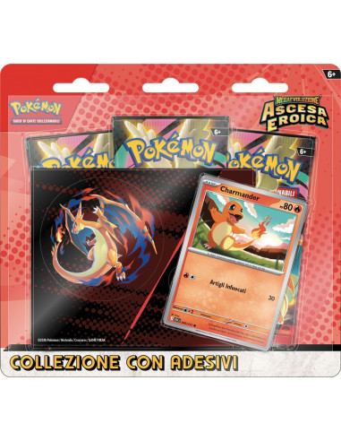 Charmander Tech Sticker Collection Mega Evolution Ascended Heroes - 3 booster packs Pokémon TCG