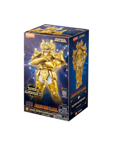 Action figure di Taurus Aldebaran, serie Blokees Saint Seiya, realizzata in PVC.