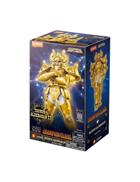 Action figure di Taurus Aldebaran, serie Blokees Saint Seiya, realizzata in PVC.