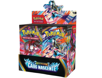 Immergiti nell'universo del GCC Pokémon con il display Caos Nascente da 36 buste.