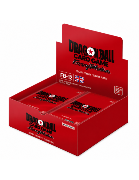 Un display di 24 buste del Dragon Ball Super Card Game Fusion World. Edizione in inglese.