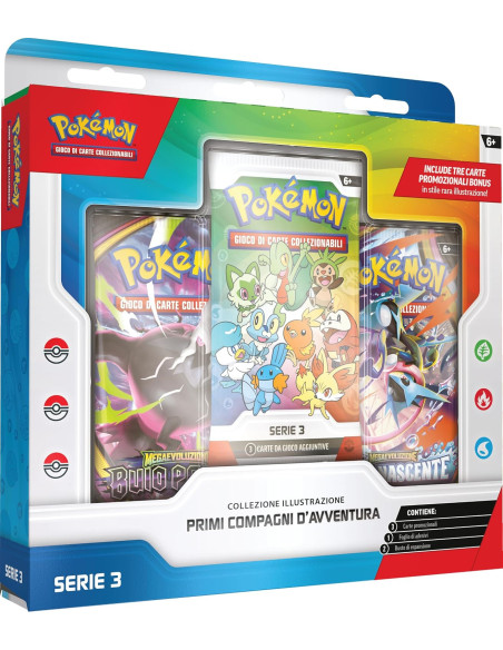 Entra nel mondo Pokémon con la Collezione Illustrazione Primi Compagni d'Avventura Serie 3.