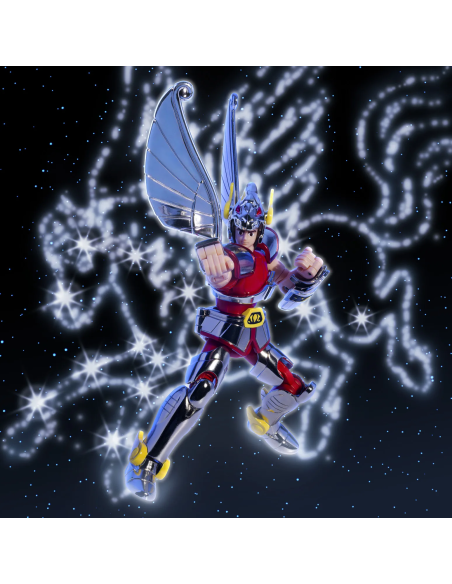 Un'edizione limitata di Pegasus Seiya, alta circa 12 cm, con la sua iconica Armatura di Bronzo.