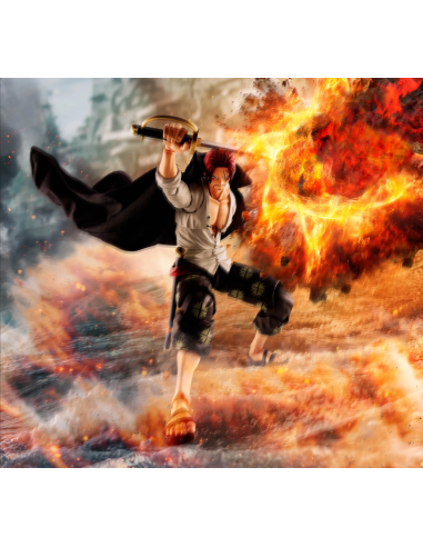 Un pezzo da collezione One Piece: Shanks della Guerra di Marineford, figura SH Figuarts da 16,5 cm.