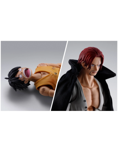 Il carisma di Shanks, il Rosso, in questa action figure One Piece SH Figuarts da 16,5 cm in PVC.