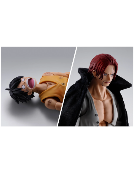 Il carisma di Shanks, il Rosso, in questa action figure One Piece SH Figuarts da 16,5 cm in PVC.
