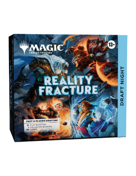 Immergiti nell'universo di Magic The Gathering con il set Reality Fracture Draft Night in inglese.