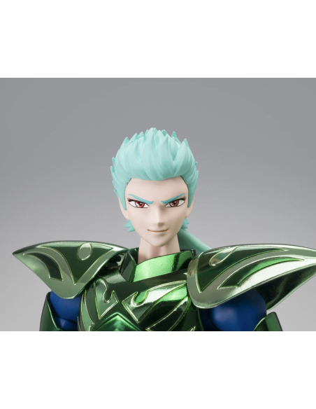 Crafted in PVC and metal, this Saint Seiya Myth Cloth Ex Zeta Mizar Syd stands 18 cm tall.